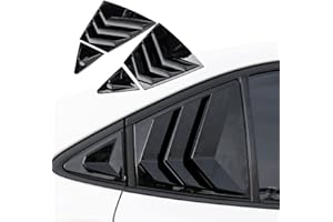 BOYUER for Toyota Corolla 2020 2021 2022 2023 2024 2025 2026 Racing Style Rear Side Window Louvers Sport Style Scoop Louvers Cover Blinds Exterior Decoration-Bright Black