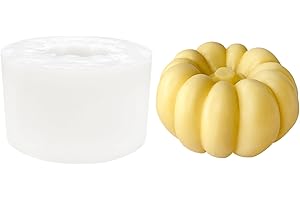 PEVOGON Halloween Candle Mold for Candle Making, 3D Silicone Mold for Resin Casting DIY Plaster Polymer Clay Home Decoration (Large Pumpkin)