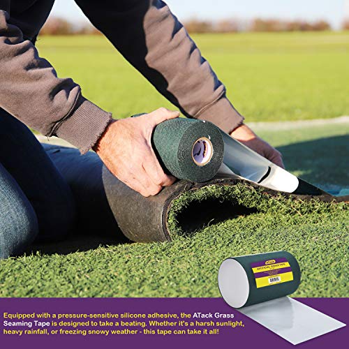 ATack Artificial Grass Tape, 6-Inch by 32-Feet, Self-Adhesive Synthetic Grass Joining Seaming Tape - Ideal for Outdoor, Patio, and Lawn Artificial Grass Carpet Tape