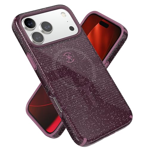 Speck CANDYSHELL Grip +MS Case for iPhone 17 Pro Max - Plumberry Glitter | Slim…