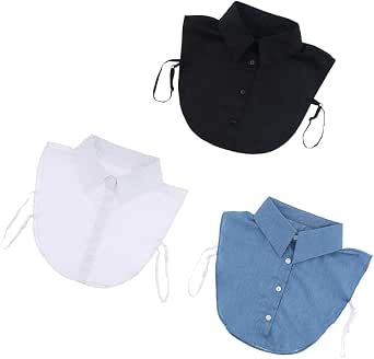 Esquirla - Juego de 3 camisas de algodón con cuello falso, cuello de dickey  desmontable : Ropa, Zapatos y Joyería - Amazon.com