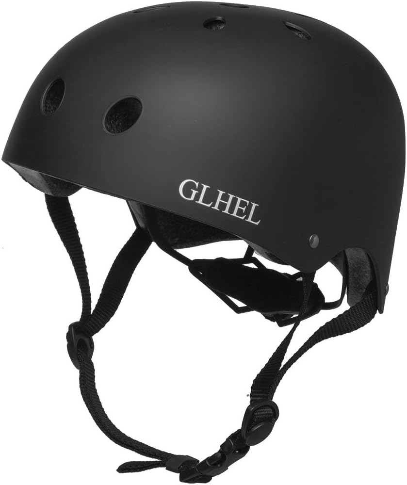 GLHEL Skateboard Helmet Impact Resistance Safe Helmet Multi Sport for Bike, Skates, Skateboards & Scooter Certified CPSC Adult&Kids Adjustable Dial Helmet with Multiple Colors&Sizes
