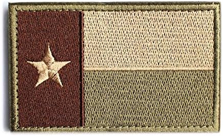 Texas State Flag Tactical Morale Patch Appliques, Khaki Green