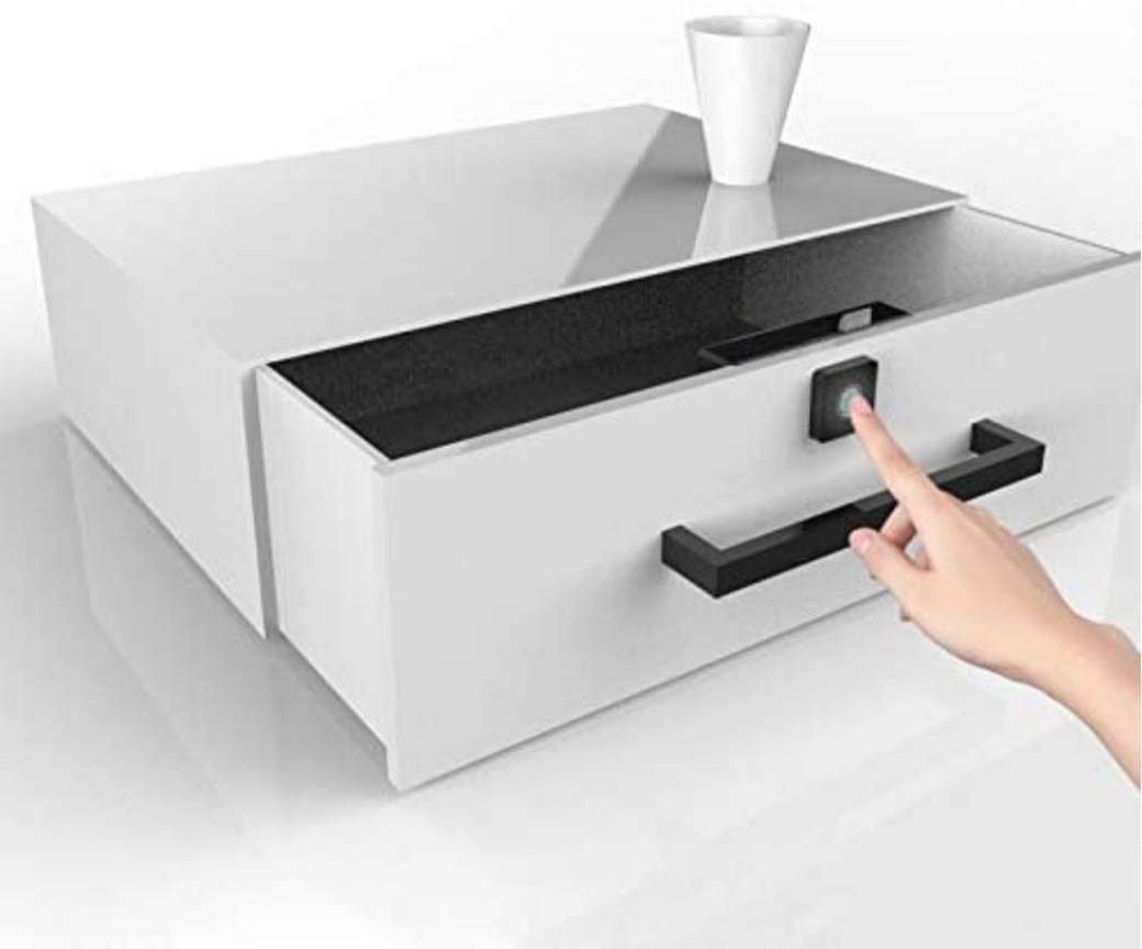 buji Super Mini Fingerprint Lock for Drawer Cabinet Wardrobe Round Smart Electric Anti Theft Safe Security Fingerprint Door Lock