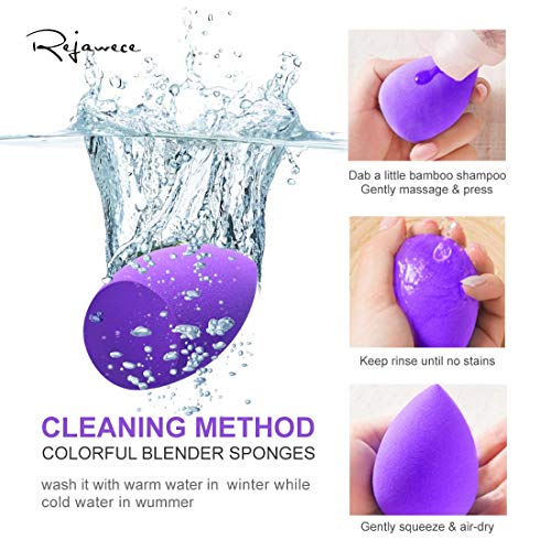 Makeup Sponge Set by Rejawece, Makeup Sponges Blender Beauty Foundation Blending Sponges, Flawless for Liquid, Cream, and Powder, Multi-colored Makeup Sponges - 6 Pcs Set