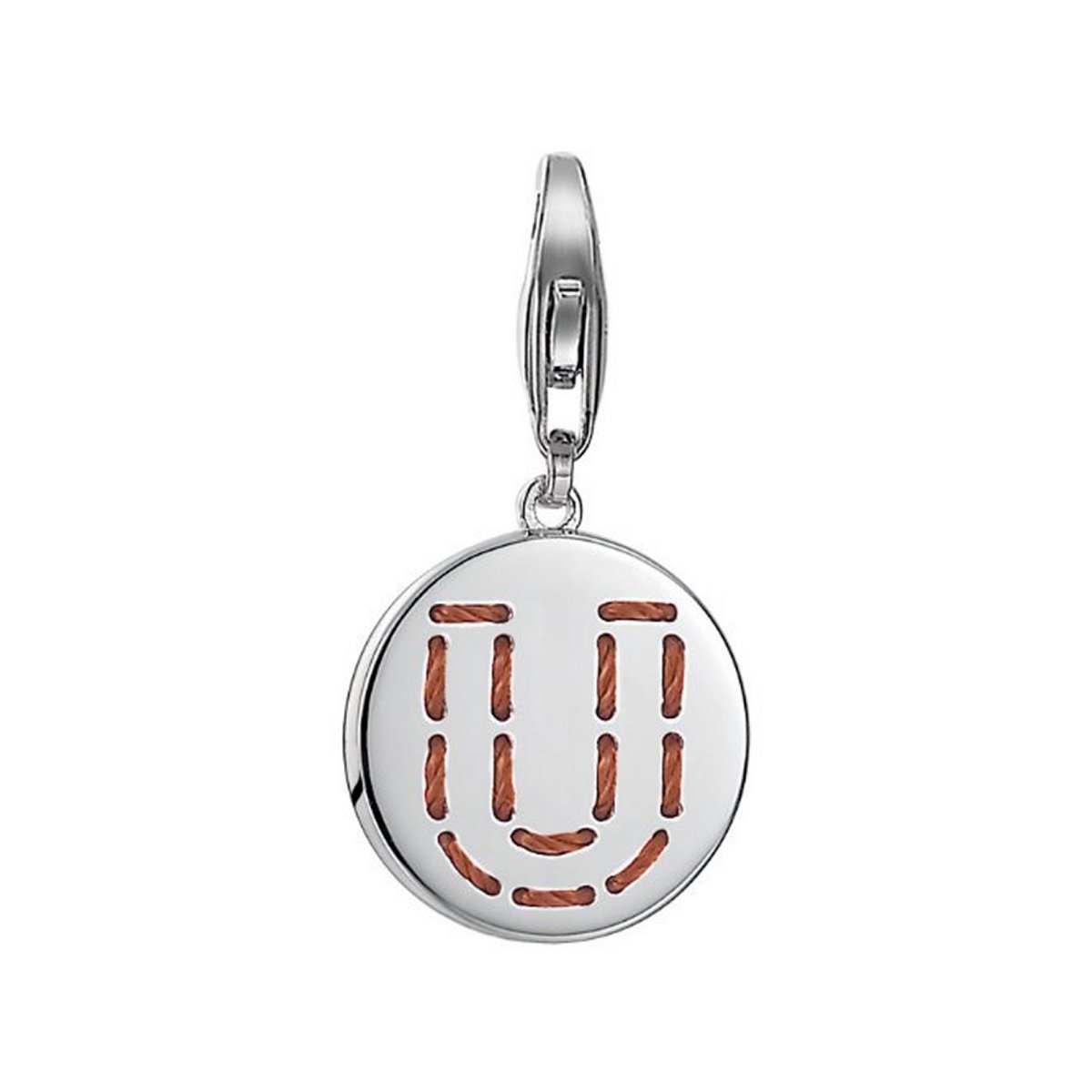 ESPRIT Women s Charm 925 Sterling Silver Rhodium Plated Letter Fabric U ESCH91142A000