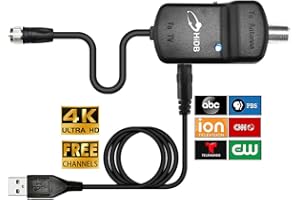 HIDB TV Antenna Amplifier Indoor Outdoor, 25dB High Gain Signal Booster for Digital HDTV Antennas – Low Noise Amplifier Clears Pixelation, Adjustable Gain & Timer, USB Powered(Small-E010)