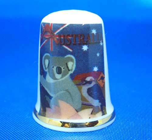 Birchcroft Porcelain China Collectable Thimble - Travel Poster Series Australia - Free Gift Box
