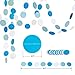 Birthday Party Decorations 49 Piece kit - White and Blue Party Supplies and Favors for Kids - Happy Birthday Banner, Balloons, Pompoms, Paper Lantern, Glitter Garland, Swirl – by Yana’s Corner
