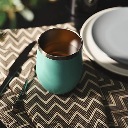 DOMICARE Insulated Wine Tumbler with Lid (1 Pack, Light Blue) - 12 OZ Stemless Double Wall Vacuum Traval Mug - Keeping Cold & Hot for Wine, Coffee, Cocktails, Drinks - Thumbnail 6