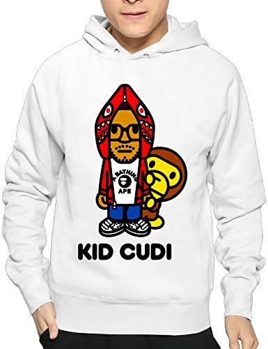 Boy Rapper Singer Kid Cudi Bape Logo Pullover Hooded Sweatshirt