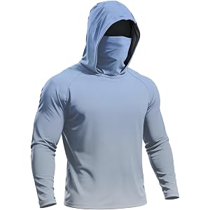 Lightweight Hoodies for Men Sun Hoodie Mens Long Sleeve Slim Fit T-Shirt Comfortable Fishing Clothing