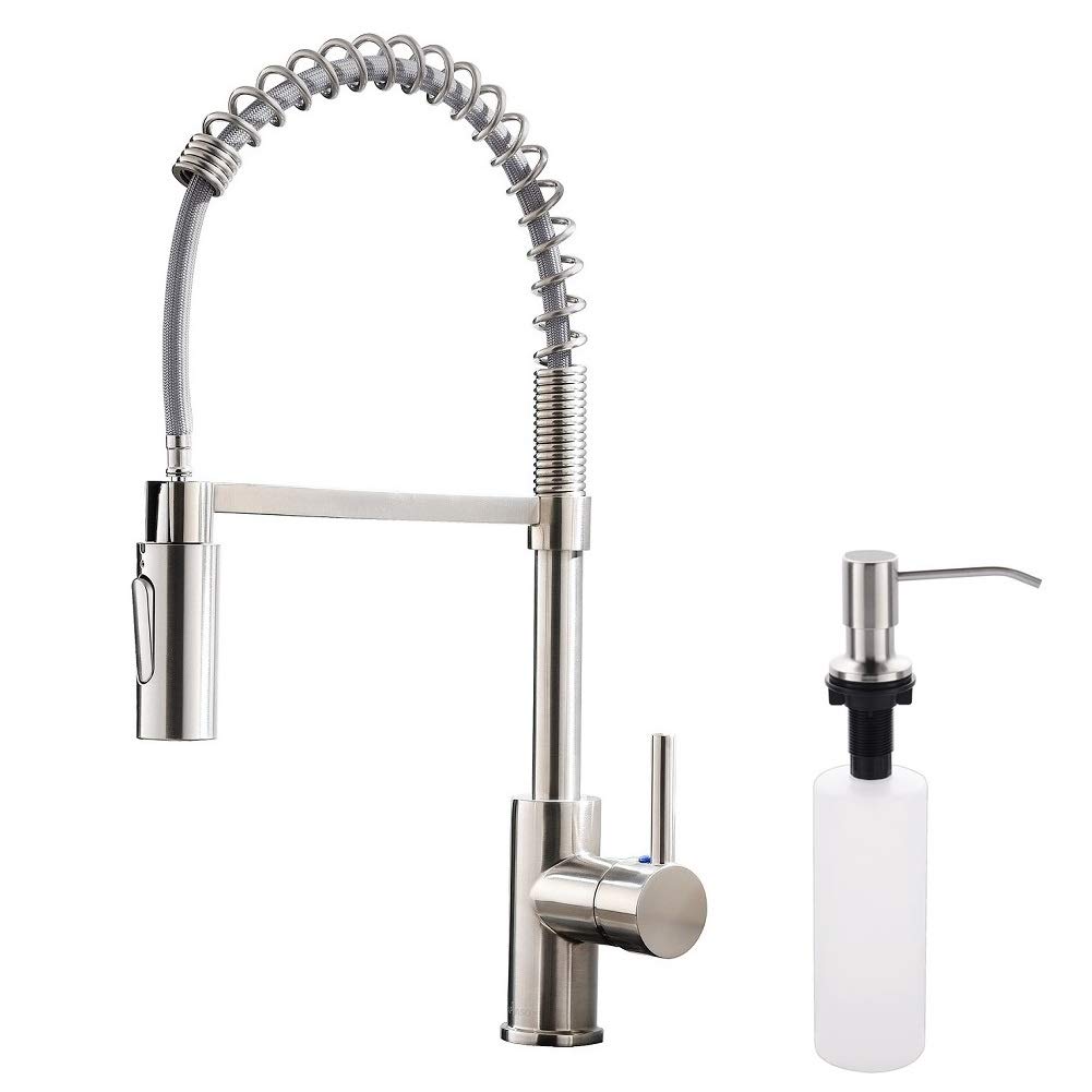 APPASO Commercial Pull Down Sprayer Kitchen Faucet with Soap Dispenser