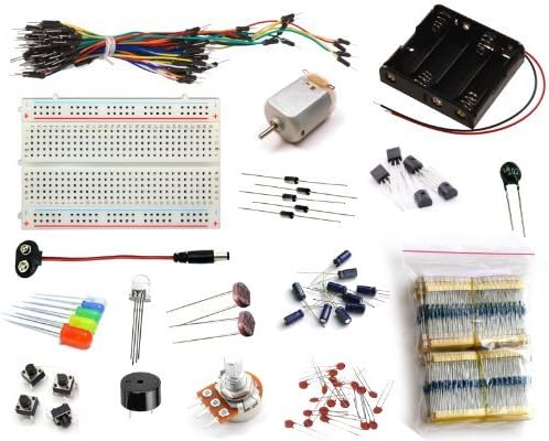 16Hertz Electronics Project Starter Kit Wbreadboard Jumper Wires Led Resistors Motor For Arduino & Raspberry Pi