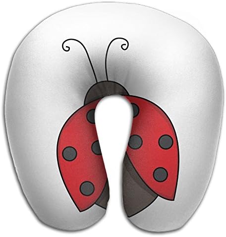Lesi Yes U-Shape Neck Pillow Memory Foam Soft Cute Ladybug Indoor Outdoor Travel Airplane Car Office School