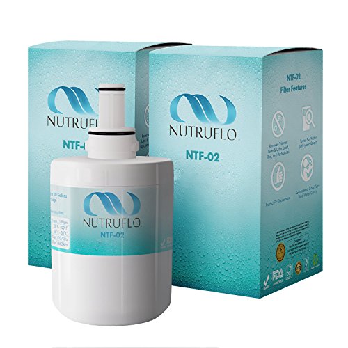 NuTruFlo NTF-02 Samsung DA29-00003G Refrigerator Water Filter Replacement For Samsung da29 00003g DA29-00003A, DA29-00003B, DA61-00159A, HAFCU1, da2900003a Refrigerator (2 pack)