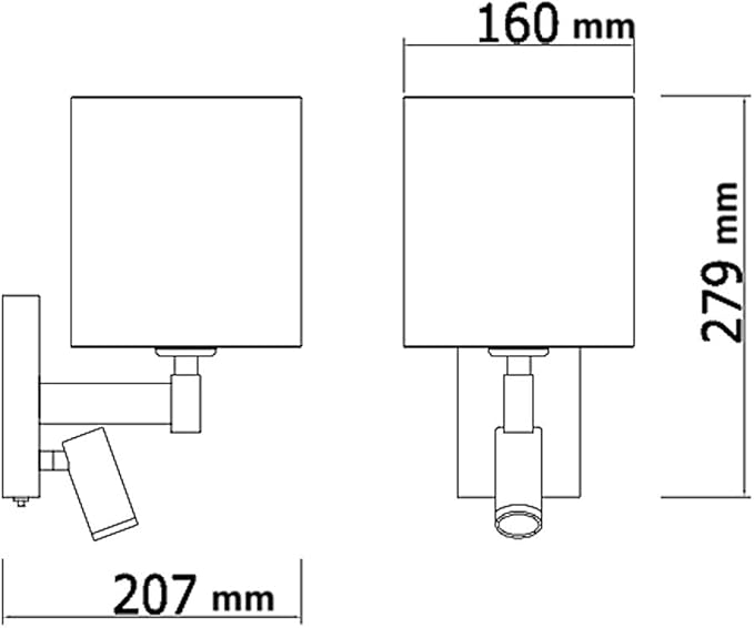 Abat Jour En Tissu Blanc Finition Chrome Poli Ombre Carree 1 Usb Port Et 2 Sur De Commutateurs Harper Living 1xe27 Es Haut En Bas Applique Murale Avec Ajustable Led Liseuse