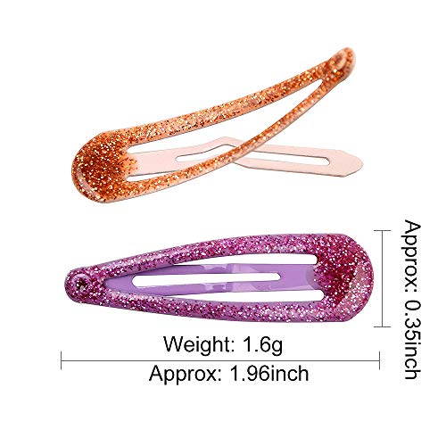 Girls Snap Hair Clips Non-Slip Metal Hair Barrettes Glitter Hair Pins Hair Accessories for Kids 30 Pcs