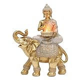 Buddha Statue for Home Decor Gold Candle Holder