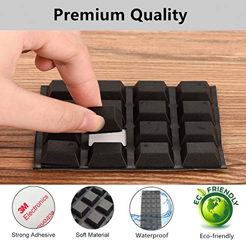 Black Rubber Feet 16PCS Self Adhesive Rubber Feet Bumper Pads Bumpers for Electronics Speakers