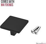 Decoranddecor Calla Square Cabinet Knob Door Pull Handle Black Zinc 40mm view 6