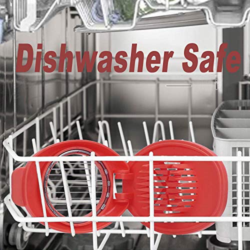 Egg Slicer with Stainless Steel Wire, Dishwasher safe, Red
