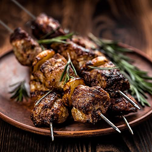 HAKSEN Kabob Skewers, 98PCS Grilling Metal Skewers Long BBQ Skewers Stainless Steel Roasting Sticks for Meat Vegetable Camping