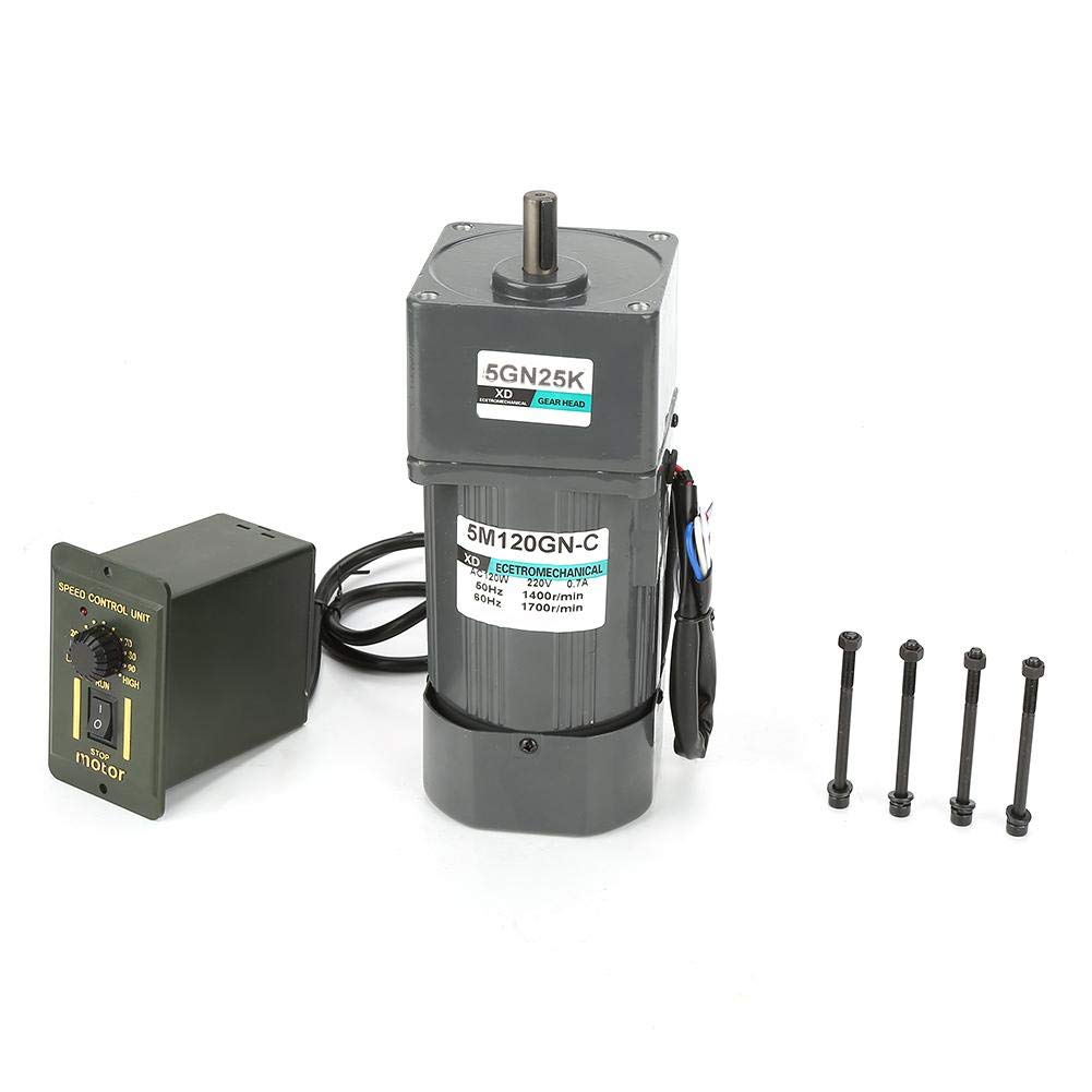 AC Electric Gear Motor, 220V 120W Gear Reduction Motor Adjustable Speed