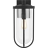 Capital Lighting 934212BK Corbin Clear Glass Outdoor Wall Sconce, 1-Light 100 Watt, 19" H x 8" W, Black