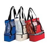 Beach Picnic 12 Can Cooler Tote Bag - Red
