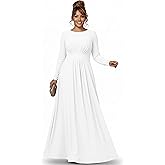 KOH KOH Womens 2026 Long Sleeve Soft Flowy Empire Waist Fall Winter Party Gown