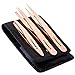 FAMILIFE 3-Piece Best 100% Stainless Steel Tweezers Set with Gift Box Travel Leather Case L08