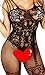 Daisland Women Sexy Lingerie Sleepwear Nightwear Fishnet Bodystocking Bodysuit (0018 Black)