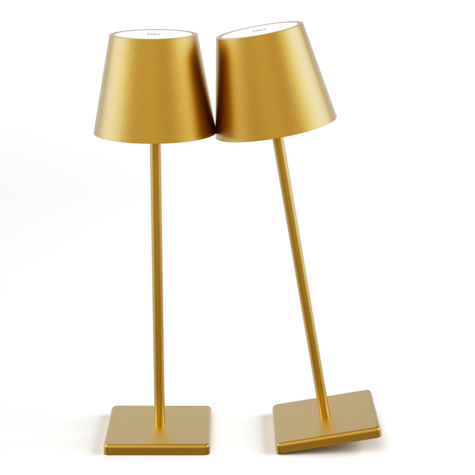 Photo 1 of 2-Pack LED Cordless Table Lamp 3W 5500mAh Rechargeable Battery Operated Stepless Dimmable Portable Lamp for Restaurant, Bedroom, Outdoor (Gold)