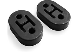 VRASLY Rubber Insulator Bushing Exhaust Hanger Rubber Insulator Bushing Mount 2 Holes, Universal Exhaust Insulator Muffler Hanger, Damping High Density Rubber-Black