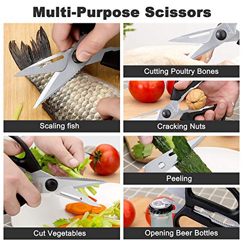 Soufull Heavy Duty Multi Purpose Kitchen Scissors for Chicken,Poultry,Meat-Come-Apart Sharp Shears