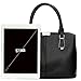 OURBAG Women Leather Handbags Fashion Top Handle Bag Cross body Shoulder Bag for Ladies Black Medium