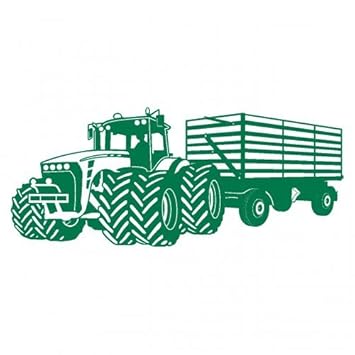 Plot4u Wandtattoo Grosser Traktor Mit Anhanger Trecker Kinderzimmer Kinder Wandaufkleber In 8 Grossen Und 20 Farben 100x42cm Grun Amazon De Kuche Haushalt