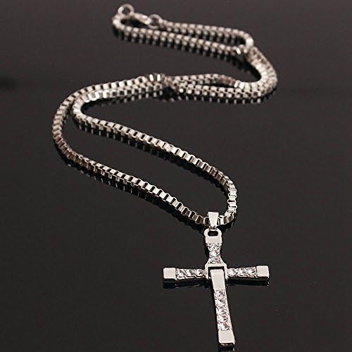 Gaobei Fast And Furious Dominic Toretto'S Cross Pendant Necklace Vin Diesel Silver Plated-Silver Color