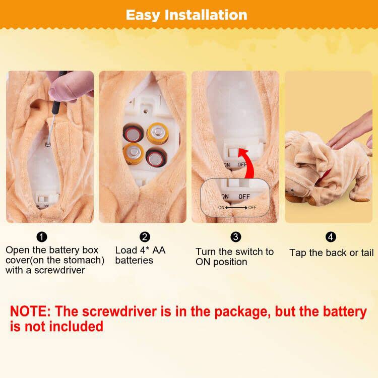 Marsjoy Barking Electronic Toy ,Walking Barking, Wagging Tail