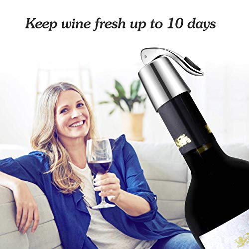 ERHIRY Wine Bottle Stopper Stainless Steel, Wine Bottle Plug with