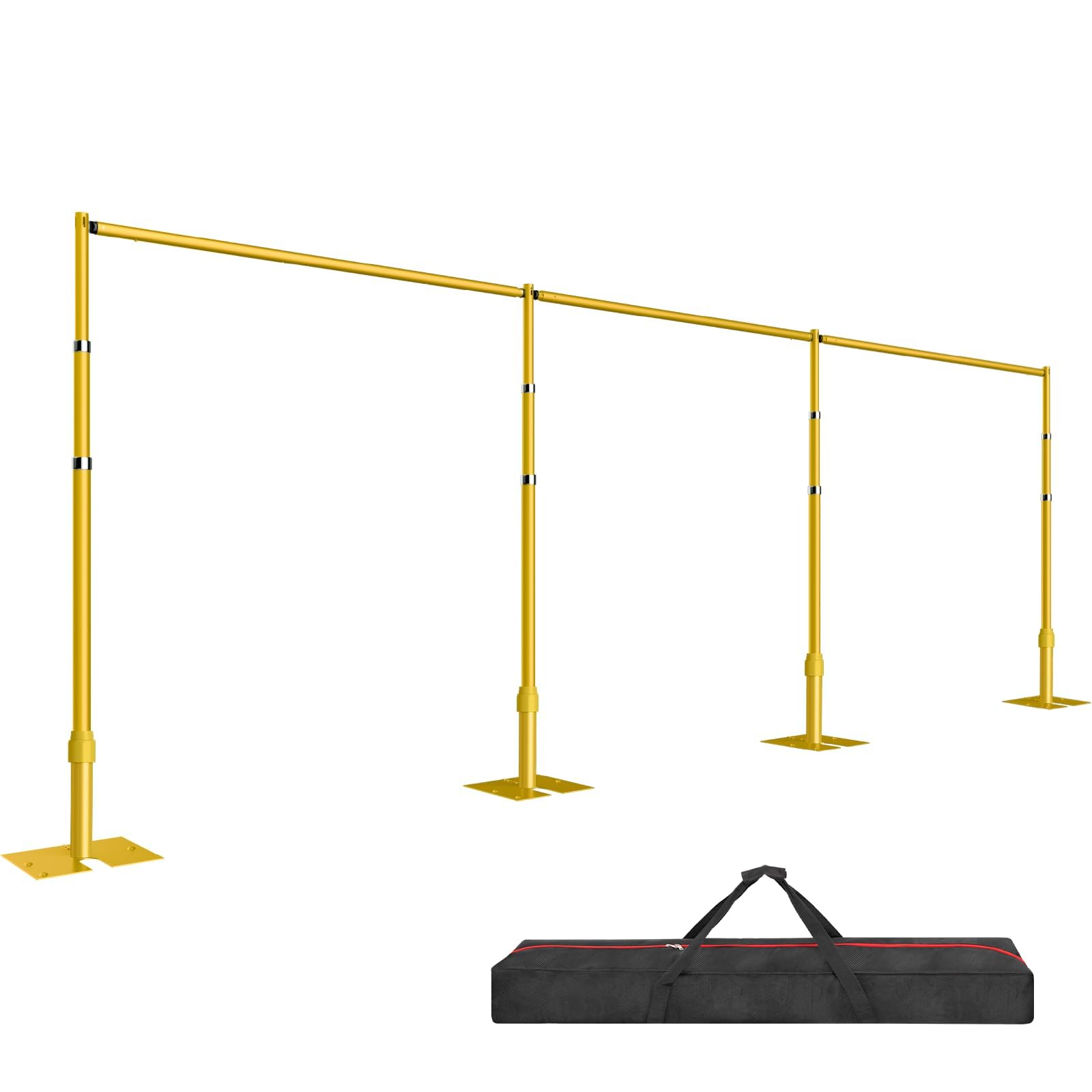 Photo 1 of EMART Backdrop Stand Heavy Duty 12ftx30ft, Adjustable Pipe and Drape Photo Background Support Kit, Metal Frame with Flat Base for Wedding Birthday Party Banquet Decorations-Gold