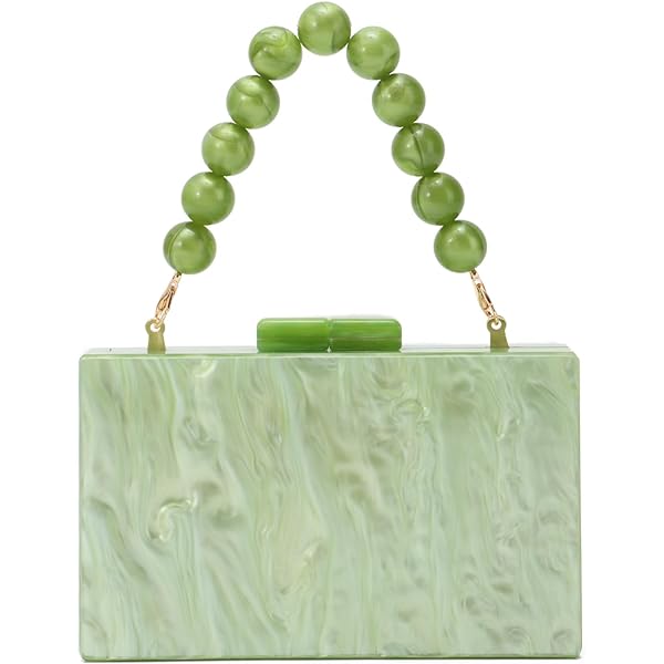 Clutch Bag Kralen Handvat Acryl Avondzakken Bruiloft Crossbody Portemonnees (A, Eén maat Clutch Bag Kralen Handvat Acryl Avondzakken Bruiloft Crossbody Portemonnees (A, Eén maat