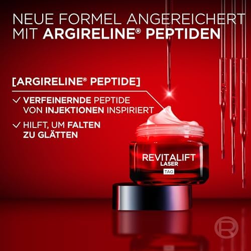 L'Oréal Paris Lot de soins du visage anti-âge pour le jour et la nuit avec triple action – avec Pro-rétinol, hyaluronique et vitamine C, Revitalift Laser, 2 x 50 ml