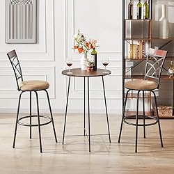 VECELO Barstools, Adjustable Counter Stools, Steel