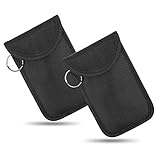 Naviurway Small Keyfobs Guard Super Mini Keyless Remote Holder Faraday Bag for Smart Key Fob NFC Credit Card Driver License (2 Pieces Black)