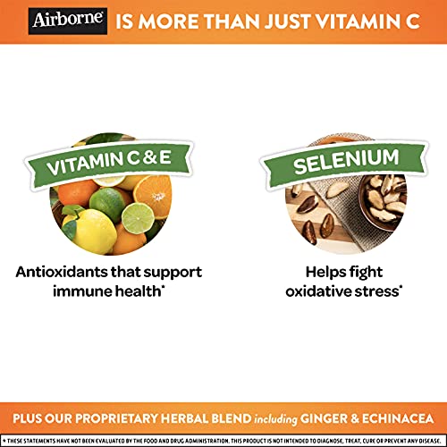 Airborne 200mg Vitamin C with Zinc Gummies for Adults, Immune Support