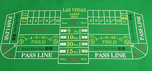 Crap's HUGE LAS VEGAS FELT - 6FT BY 3FT + PAIR OF BLUE DICE, Large