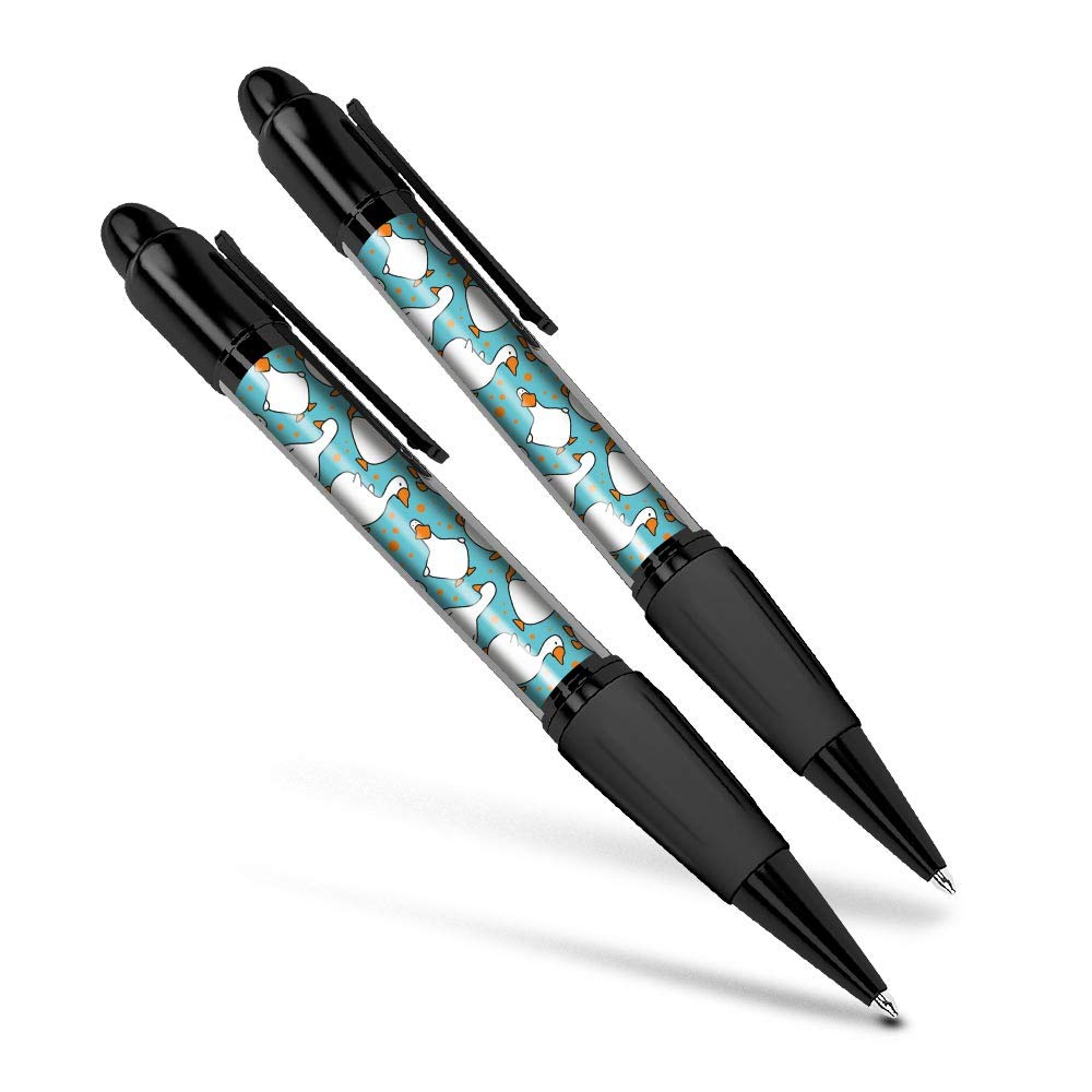Destination Vinyl Ltd Beautiful and comfortable Set of 2 Matching Pens - Blue Cartoon Geese Goose Birds Duck #44356