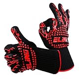 Heat Resistant Cooking Gloves, Double Layered, Perfect For BBQ, Grilling, Hot Ovens, Protect Your Hands From Extreme Heat, Hot Meat Or Hot Trays Without Fear 100% Cotton Inner (1 Pair) 932°F